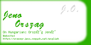 jeno orszag business card